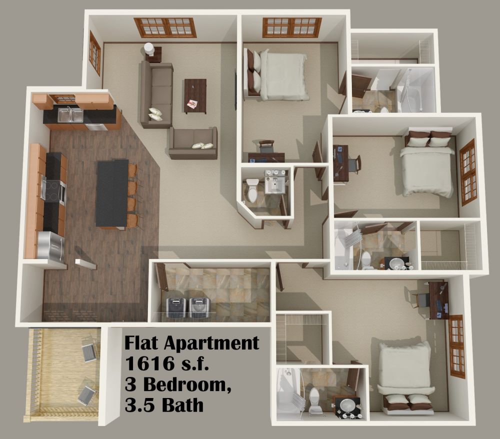 3 Bedroom Flats